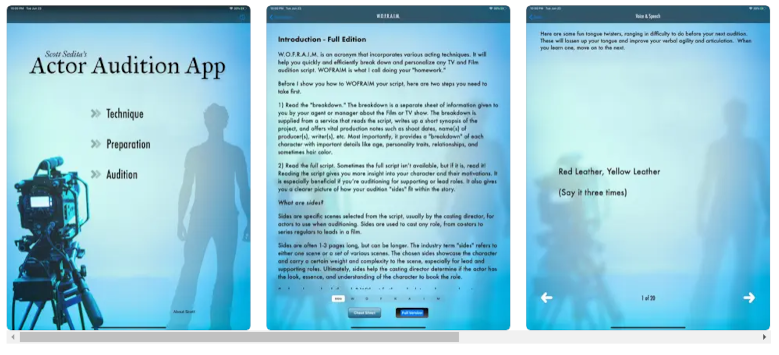 Voiceover Audition App screenshot.