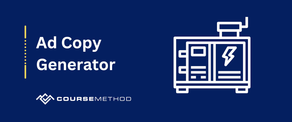 Custom image with generator icon and 'Ad copy generator' text.